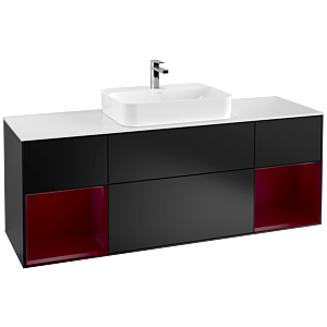Villeroy and Boch Finion Villeroy and Boch Finion G451HBPD 160cm, cover plate white matt, Emotion, shelves Peony matt lacquer, black matt lacquer