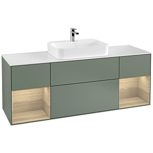 Villeroy and Boch Finion Villeroy and Boch Finion G451PCGM 160cm, cover plate matt white, emotion, shelves Oak Veneer , Olive Matt Lacquer