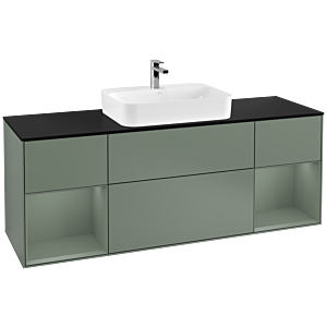 Villeroy and Boch Finion Villeroy and Boch Finion G452GMGM 160cm, cover plate black matt, Emotion, shelves olive matt lacquer, Olive Matt Lacquer