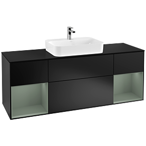 Villeroy and Boch Finion Villeroy and Boch Finion G452GMPD 160cm, cover plate black matt, Emotion, shelves olive matt lacquer, black matt lacquer