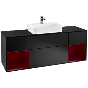 Villeroy and Boch Finion Villeroy and Boch Finion G452HBPD 160cm, cover plate black matt, Emotion, shelves Peony matt lacquer, black matt lacquer
