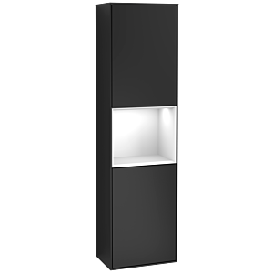 Villeroy and Boch Finion cabinet G460GFPD 41.8x151.6cm, left, emotion, shelf glossy white lacquer, black matt lacquer