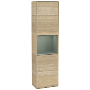 Villeroy and Boch Finion cabinet G460GMPC 41.8x151.6cm, left, emotion, shelf Olive Matt Lacquer , Oak Veneer