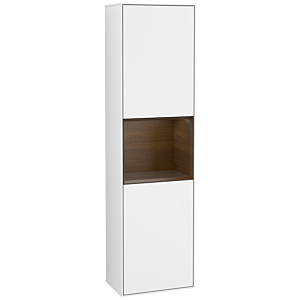 Villeroy und Boch Finion Hochschrank G460GNGF 41,8x151,6cm, links, Emotion, Regal Walnut veneer, Glossy white lacquer