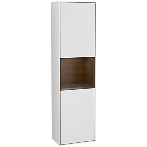 Villeroy et Boch armoire Finion G460GNMT 41.8x151.6cm, gauche, émotion, étagère placage noyer, laqué blanc mat