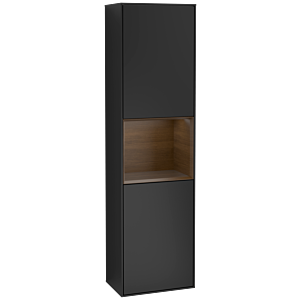 Villeroy und Boch Finion Hochschrank G460GNPD 41,8x151,6cm, links, Emotion, Regal Walnut veneer, Black matt lacquer