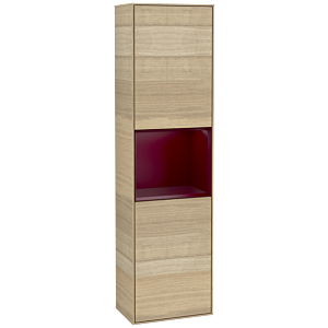 Villeroy and Boch Finion cabinet G460HBPC 41.8x151.6cm, left, emotion, shelf Peony Matt Lacquer, Oak Veneer