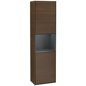 Villeroy und Boch Finion Hochschrank G460HGGN 41,8x151,6cm, links, Emotion, Regal Midnight Blue Matt Lacquer, Walnut veneer