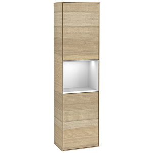 Villeroy und Boch Finion Hochschrank G460MTPC 41,8x151,6cm, links, Emotion, Regal White Matt Lacquer, Oak Veneer