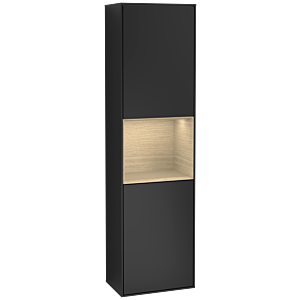 Villeroy und Boch Finion Hochschrank G460PCPD 41,8x151,6cm, links, Emotion, Regal Oak Venerr, Black matt lacquer