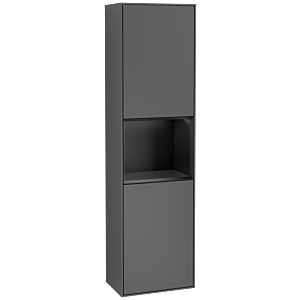 Villeroy und Boch Finion Hochschrank G460PDGK 41,8x151,6cm, links, Emotion, Regal Black matt lacquer, Anthracite matt