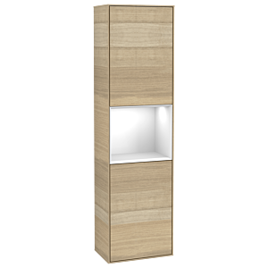 Villeroy and Boch Finion cabinet G470GFPC 41.8x151.6cm, right, emotion, shelf Glossy White Lacquer , Oak Veneer