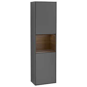 Villeroy und Boch Finion Hochschrank G470GNGK 41,8x151,6cm, rechts, Emotion, Regal Walnut veneer, Anthracite matt