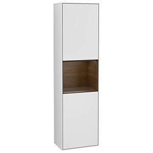 Villeroy et Boch armoire Finion G470GNMT 41.8x151.6cm, droite, émotion, étagère placage noyer, laqué blanc mat