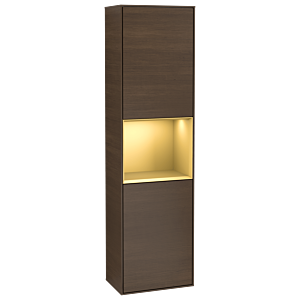 Villeroy and Boch Finion cabinet G470HFGN 41.8x151.6cm, right, emotion, shelf gold matt lacquer, walnut veneer