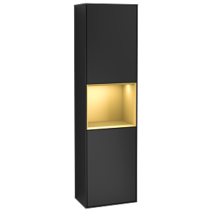 Villeroy und Boch Finion Hochschrank G470HFPD 41,8x151,6cm, rechts, Emotion, Regal Gold Matt Lacquer, Black matt lacquer