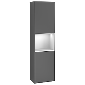 Villeroy et Boch armoire Finion G470MTGK 41.8x151.6cm, droite, Emotion, étagère laqué blanc mat, anthracite mat