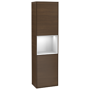 Villeroy and Boch Finion cabinet G470MTGN 41.8x151.6cm, right, emotion, shelf white matt lacquer, walnut veneer