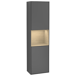 Villeroy et Boch armoire Finion G470PCGK 41.8x151.6cm, droite, émotion, étagère Oak Venerr, anthracite mat