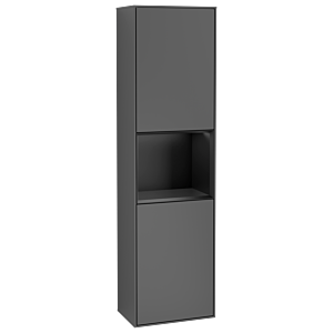 Villeroy und Boch Finion Hochschrank G470PDGK 41,8x151,6cm, rechts, Emotion, Regal Black matt lacquer, Anthracite matt