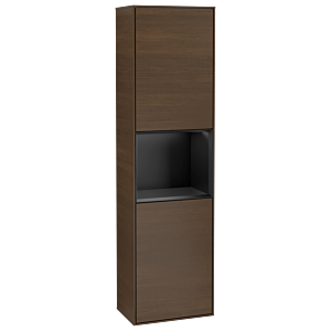 Villeroy und Boch Finion Hochschrank G470PDGN 41,8x151,6cm, rechts, Emotion, Regal Black matt lacquer, Walnut veneer