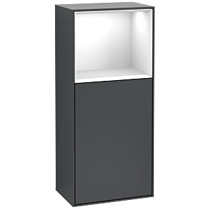 Villeroy and Boch Finion side cabinet G500GFHG 41.8x93.6cm, left, emotion, shelf above Glossy White , midnight Blue Matt Lacquer