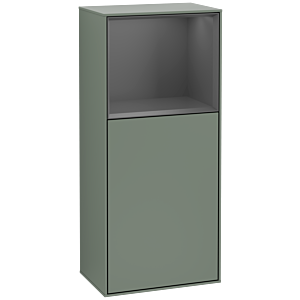 Villeroy und Boch Finion Seitenschrank G500GKGM 41,8x93,6cm, links, Emotion, Regal oben Anthracite Matt, Olive Matt Lacquer