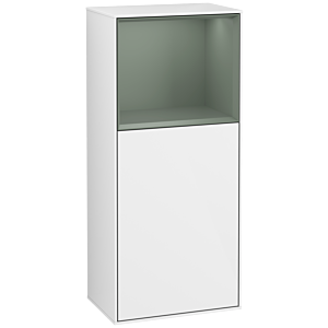 Villeroy und Boch Finion Seitenschrank G500GMGF 41,8x93,6cm, links, Emotion, Regal oben Olive Matt, Glossy white lacquer