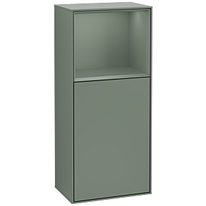 Villeroy et Boch Armoire latérale Finion G500GMGM 41.8x93.6cm, gauche, émotion, plateau étagère olive mat, Olive Matt Lacquer