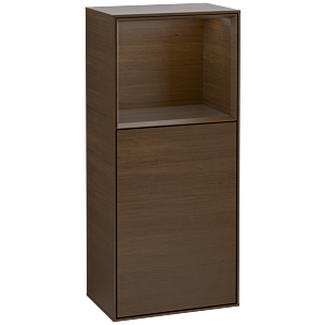 Villeroy et Boch Finion armoire latérale G500GNGN 41.8x93.6cm, gauche, émotion, étagère au dessus placage noyer, placage noyer