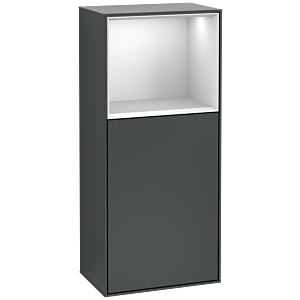 Villeroy and Boch Finion side cabinet G500MTHG 41.8x93.6cm, left, emotion, shelf above White Matt , midnight Blue Matt Lacquer