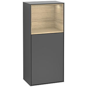 Villeroy and Boch Finion side cabinet G500PCGK 41.8x93.6cm, left, emotion, shelf above Oak Veneer , anthracite matt