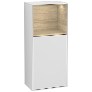 Villeroy and Boch Finion side cabinet G500PCMT 41.8x93.6cm, left, emotion, shelf above Oak Veneer , white matt lacquer