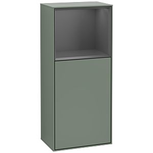 Villeroy and Boch Finion side cabinet G510GKGM 41.8x93.6cm, right, emotion, shelf above Anthracite Matt , Olive Matt Lacquer