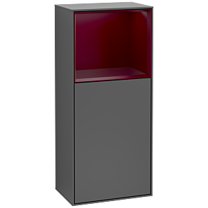 Villeroy et Boch Finion armoire latérale G510HBGK 41.8x93.6cm, droit, émotion, étagère au- dessus Peony Matt , anthracite mat