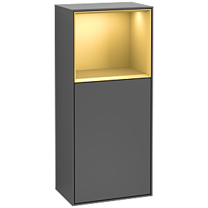 Villeroy et Boch Finion armoire latérale G510HFGK 41.8x93.6cm, droite, émotion, étagère au dessus de l&#39;or mat, anthracite mat