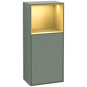 Villeroy and Boch Finion side cabinet G510HFGM 41.8x93.6cm, right, emotion, shelf top gold matt, Olive Matt Lacquer