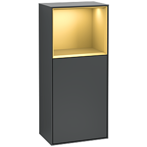 Villeroy and Boch Finion side cabinet G510HFHG 41.8x93.6cm, right, emotion, shelf above gold matt, Midnight Blue Matt Lacquer