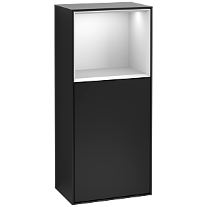 Villeroy et Boch Finion armoire côté G510MTPD 41.8x93.6cm, à droite, l&#39; émotion, étagère au- dessus White Matt , vernis noir mat