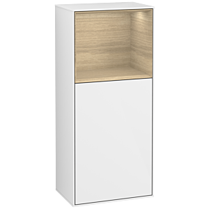 Villeroy et Boch Finion armoire latérale G510PCGF 41.8x93.6cm, à droite, l&#39; émotion, étagère au- dessus Oak Veneer , laque blanc brillant