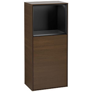 Villeroy et Boch Armoire latérale Finion G510PDGN 41.8x93.6cm, droite, émotion, plateau noir mat, placage noyer