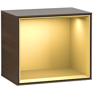 Villeroy und Boch Finion Regalmodul G580HFGN 41,8x35,6x27cm, Emotion, Regal Gold Matt, Walnut veneer