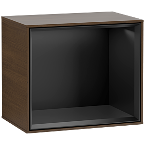Villeroy and Boch Finion module G580PDGN 41.8x35.6x27cm, Emotion, shelf Black Matt, Walnut veneer