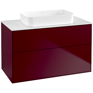 Villeroy und Boch Finion Waschtischunterschrank G64100HB 100x60,3x50,1mm, Wandbeleuchtung, Glass White Matt, Peony Matt