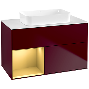 Villeroy et Boch Finion Villeroy et Boch G651HFHB 100x60.3x50.1cm, étagère gauche or mat, Peony Matt