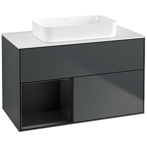 Villeroy and Boch Finion Villeroy and Boch Finion G651PDHG 100x60.3x50.1cm, shelf on the left black matt lacquer, Midnight Blue Matt Lacquer