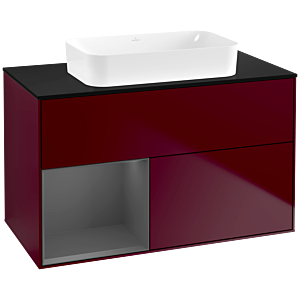 Villeroy et Boch Finion Villeroy et Boch G652GKHB 100x60.3x50.1cm, étagère gauche anthracite mat, Peony Matt