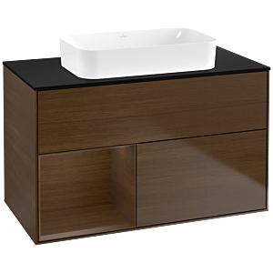 Villeroy et Boch Finion Villeroy et Boch G652GNGN 100x60.3x50.1cm, étagère gauche placage noyer, placage noyer