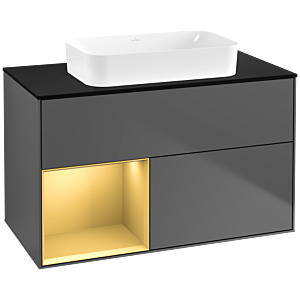 Villeroy and Boch Finion Villeroy and Boch Finion G652HFGK 100x60.3x50.1cm, shelf left gold matt, anthracite matt
