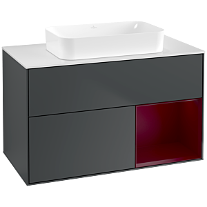 Villeroy und Boch Finion Waschtischunterschrank G661HBHG 100x60,3x50,1cm, Regal rechts Peony, Midnight Blue Matt Lacquer